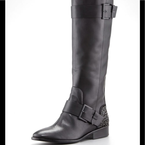 Brian Atwood Black Leather Riding Boots - Picture 5 of 13